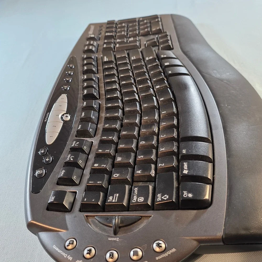 Microsoft Wireless Optical Desktop Pro Keyboard 1027 Ergonomic Multimedia Black
